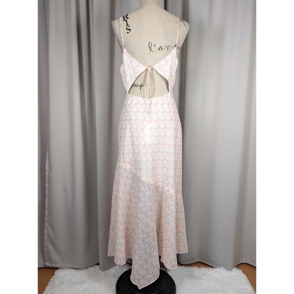 Cotton Candy LA Floral Print Spaghetti Strap Maxi Dress Blush Pink Size L - Picture 13 of 16